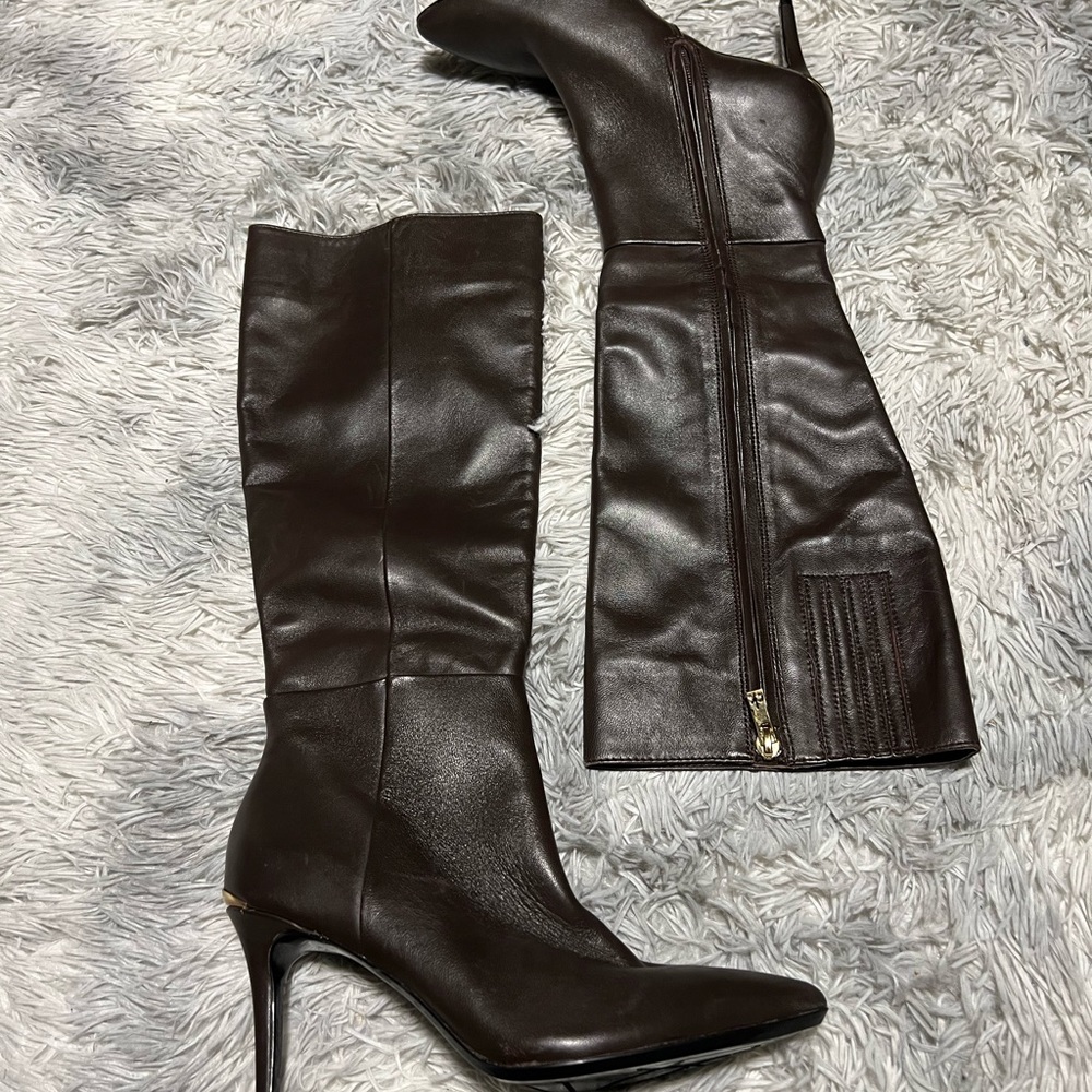 Calvin Klein Brown Heeled Booties